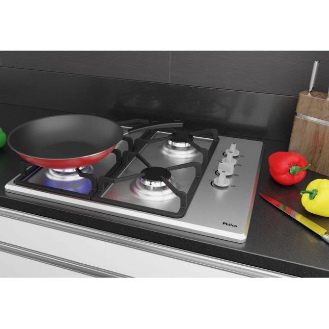 Cooktop a Gás Philco 4 bocas PCT041 Aço Inox Bivolt 