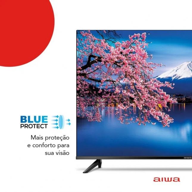 TV 43 LED Smart Aiwa Android, Full HD, Comando de voz, Dolby Áudio, AWS-TV-43-BL