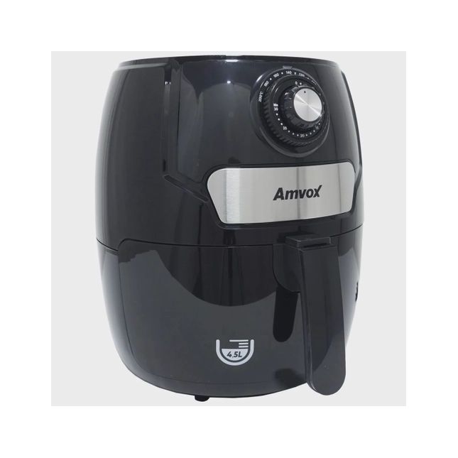 Air Fryer Fritadeira Elétrica Amvox 4,5 Litros  1400w Timer Preta 110v