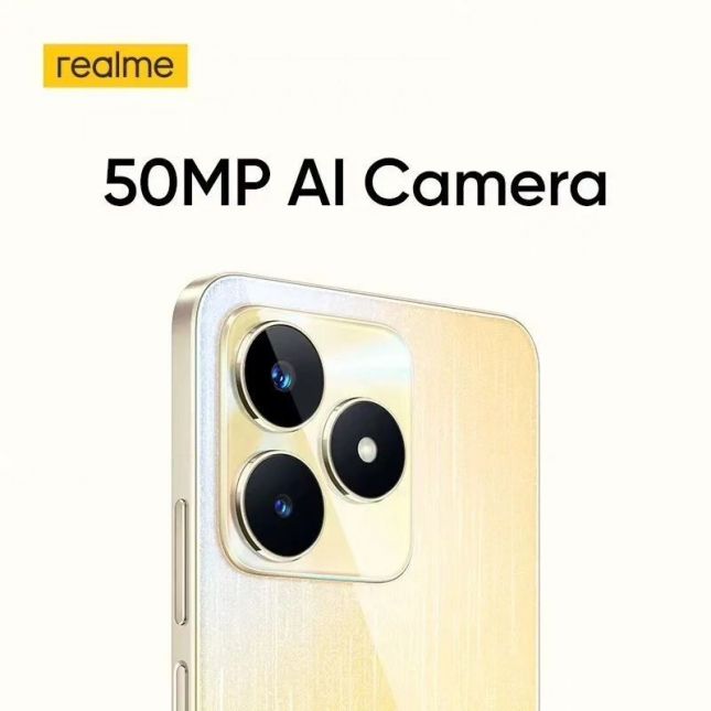 Smartphone Realme C53 Champion Gold RMX 3760  128/6GB Tela 6.74 câmera 50MP
