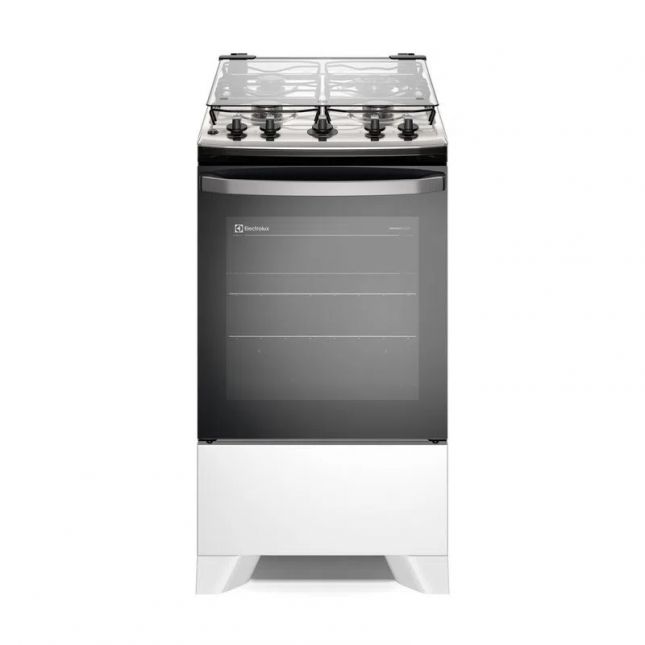 Fogão 4 bocas Electrolux Branco Efficient com Mesa Inox PerfectCook e VaporBake FE4IB Bivolt