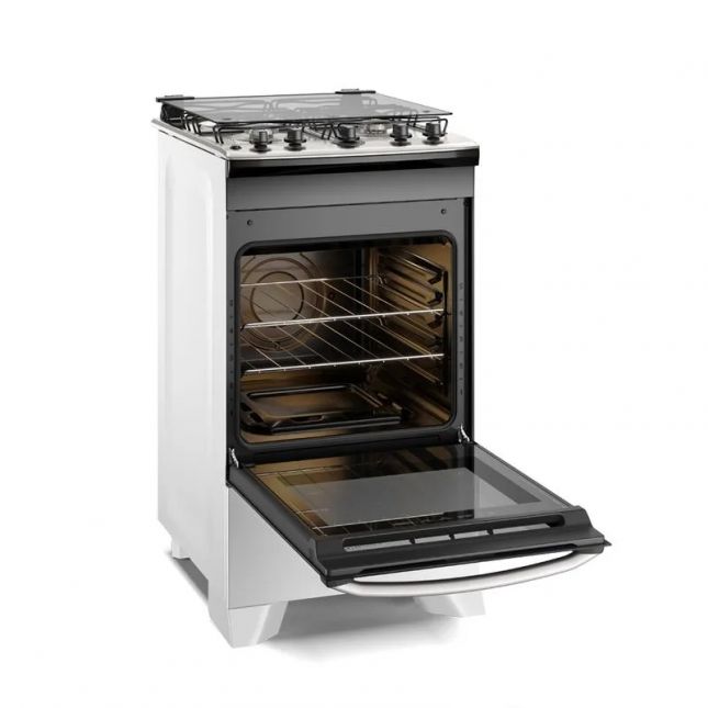 Fogão 4 Bocas Electrolux Efficient Acend. Automático Branco com Mesa Inox Bivolt