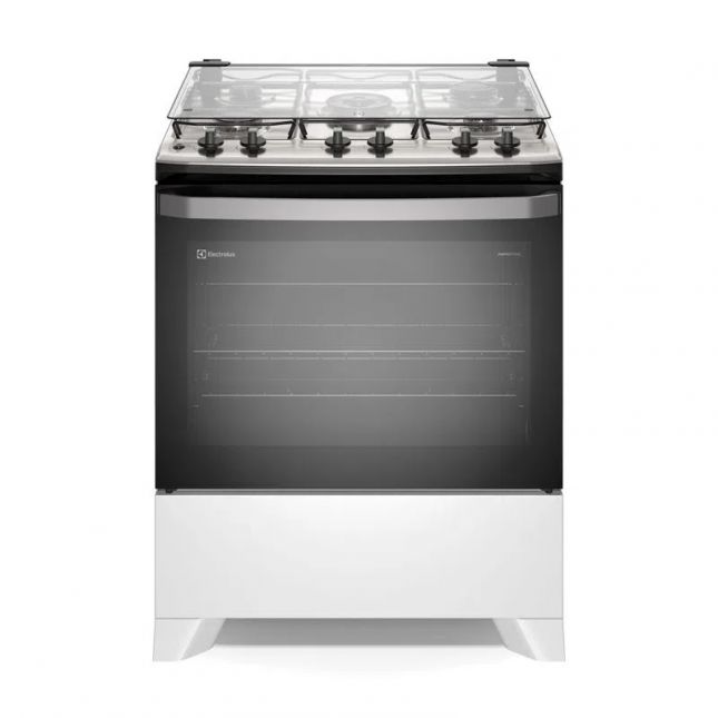 Fogão 5 bocas Electrolux Efficient Acend. Automático Branco Mesa de Inox Bivolt