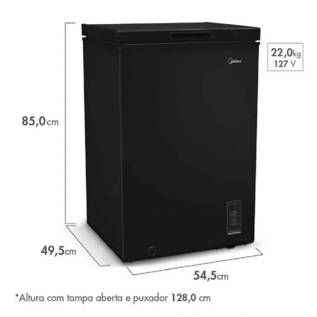 Freezer Horizontal Midea FlexBeer CFA10B1 100L Preto 110V