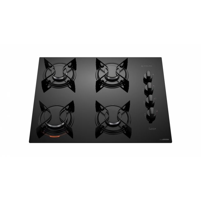 Cooktop 4 Bocas Atlas a Gás com Mesa de Vidro Utop Preto Bivolt