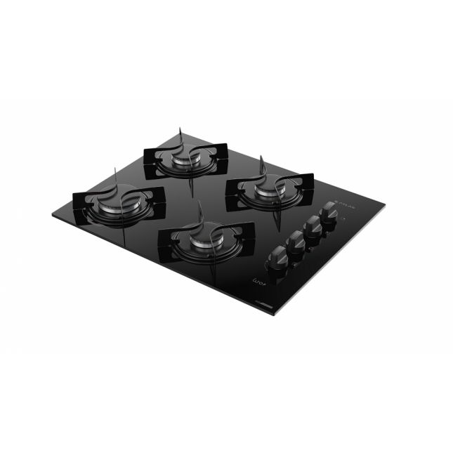 Cooktop a Gás 4 Bocas com Mesa de Vidro Atlas Utop  Preto  Bivolt