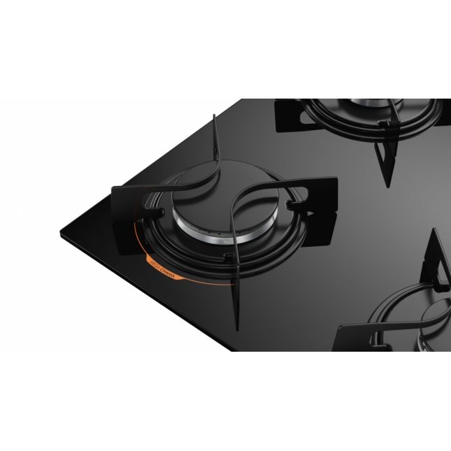 Cooktop 4 Bocas Atlas a Gás com Mesa de Vidro Utop Preto Bivolt