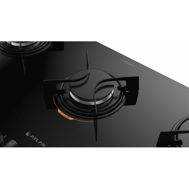 Cooktop 5 Bocas Atlas a Gás com Mesa de Vidro U Top Preto Bivolt