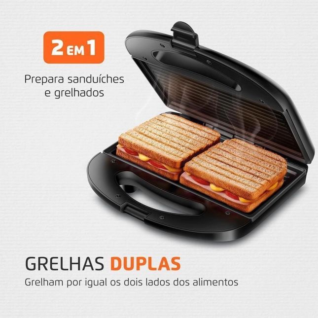 Sanduicheira e Grill Master Mondial Inox S-20 750w 110v