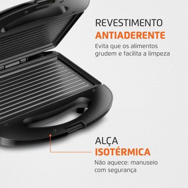 Sanduicheira e Grill Master Mondial Inox S-20 750w 110v