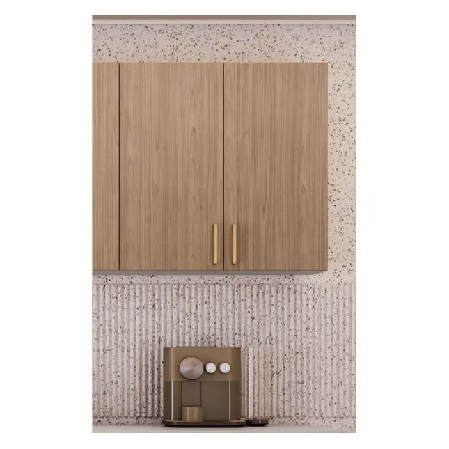 Armário Aéreo 2 Portas 80cm 100% MDF Slow Motion Essence Fendi/Cedro Itatiaia