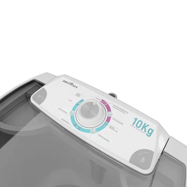Tanquinho Britânia 10kg BLR03 Semiautomático 7 programas Timer Branca 110V