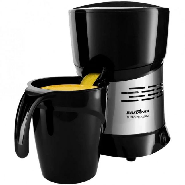 Espremedor de Frutas Britânia Turbo Pro 1,3L Preto 260W Bivolt