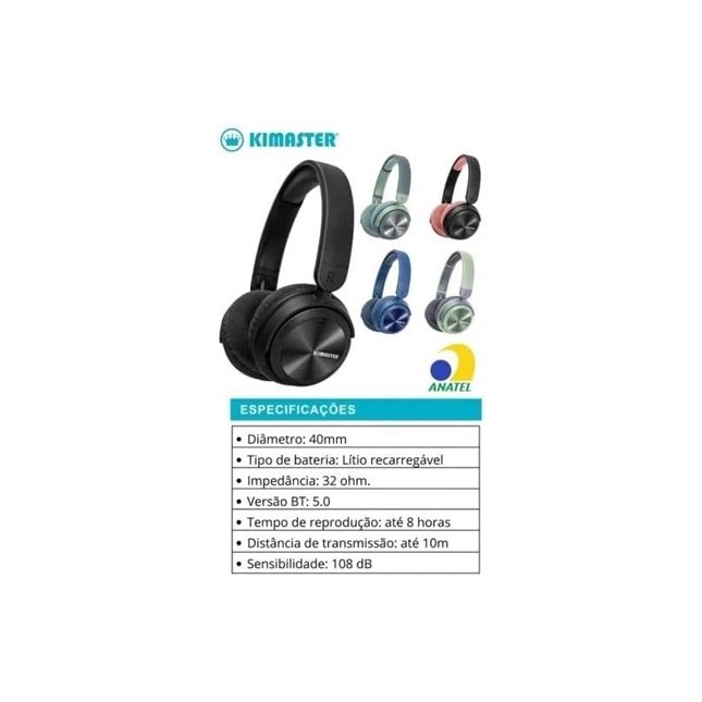 Fone Headphone Wireless Bluetooth Kimastes K9