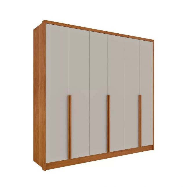 Guarda Roupas 6 portas Realeza 100% MDF 6 gavetas cinamomo-off Tcil