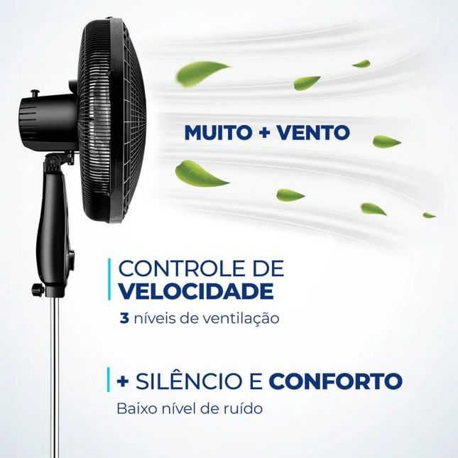 Ventilador de Coluna Mondial 40cm VSP-40C-NB 140w 6 pás Super Power 110V
