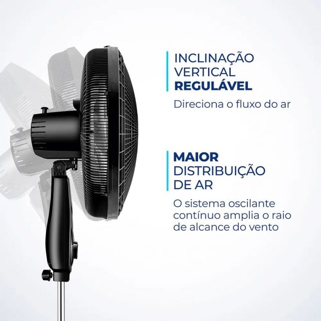 Ventilador Coluna Mondial 40cm 6 pás Super Power - VSP-40C-NB 140w 110V