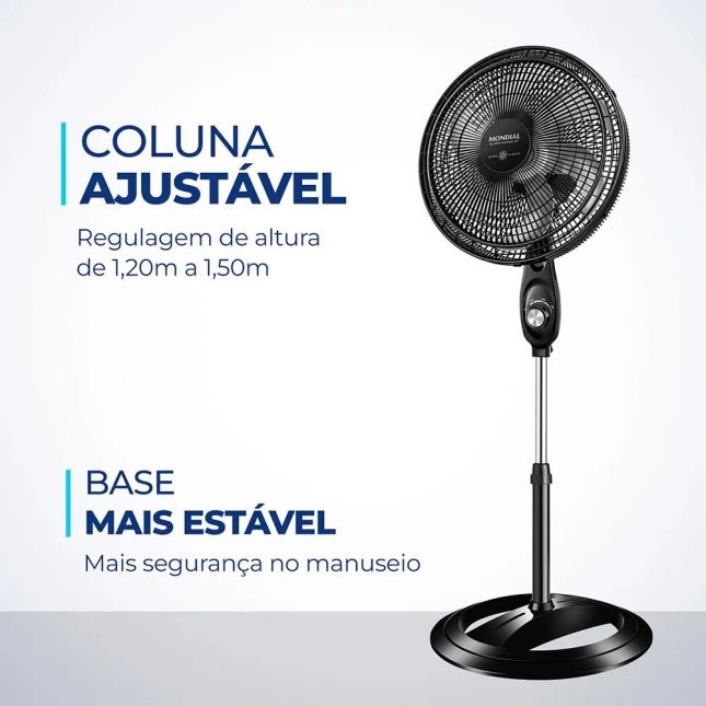 Ventilador de Coluna Mondial 40cm VSP-40C-NB 140w 6 pás Super Power 110V
