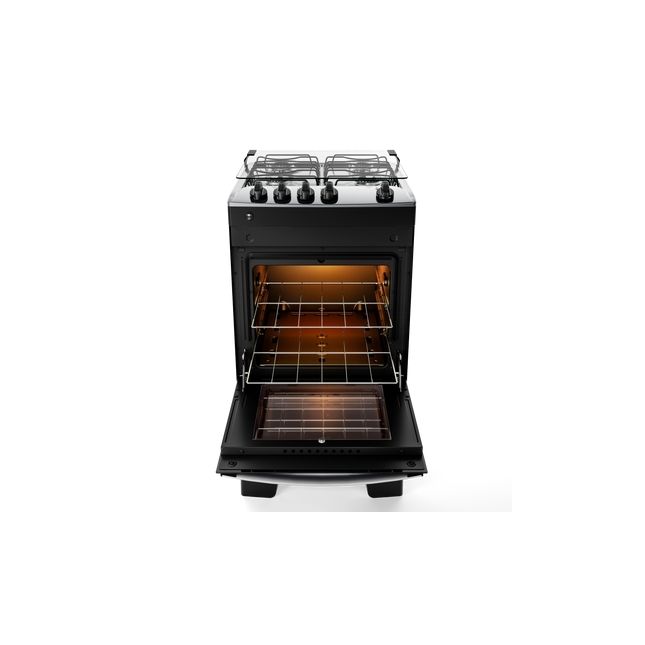 Fogão Atlas 4 bocas Steel Agile UP Mesa Inox Preto Bivolt