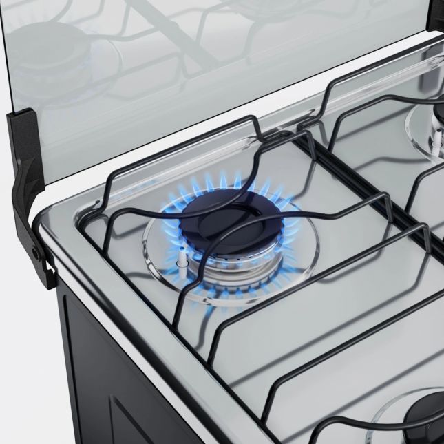 Fogão Atlas 4 bocas Steel Agile UP Mesa Inox Preto Bivolt