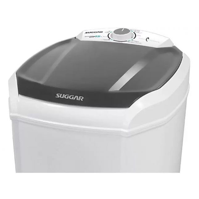 Tanquinho Suggar Lavamax Eco 15kg Semiautomático filtro fiapos LE1521 Branco 110v