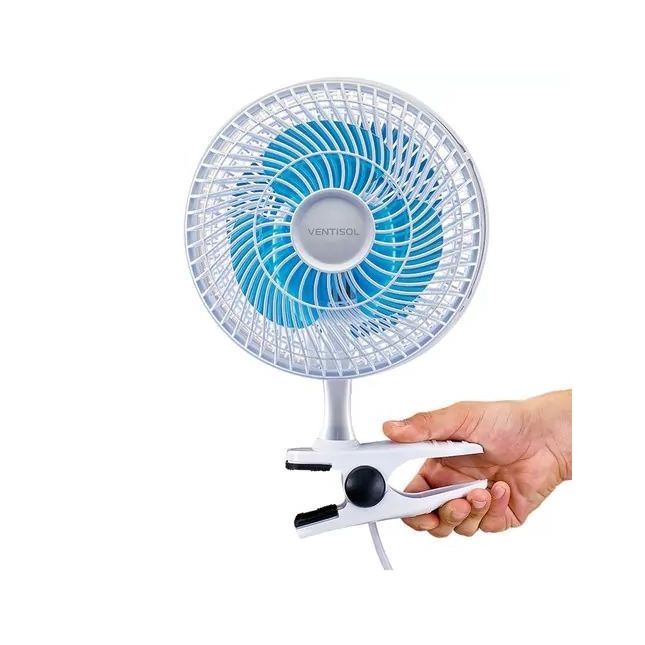 Micro Ventilador de Mesa Pessoal Ventisol 20Cm 18W 110V Azul e Branco 