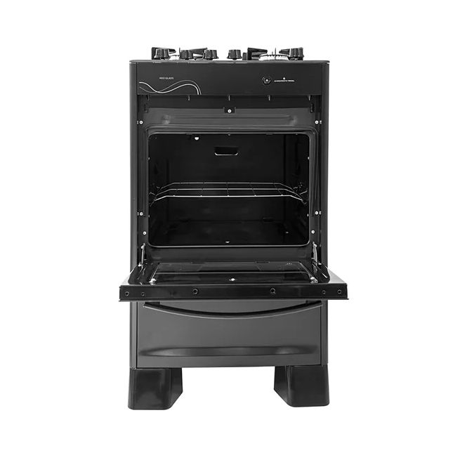 Fogão Neo Glass 4 Queimadores FGVNG410PT Suggar Preto Mesa de Vidro Bivolt 