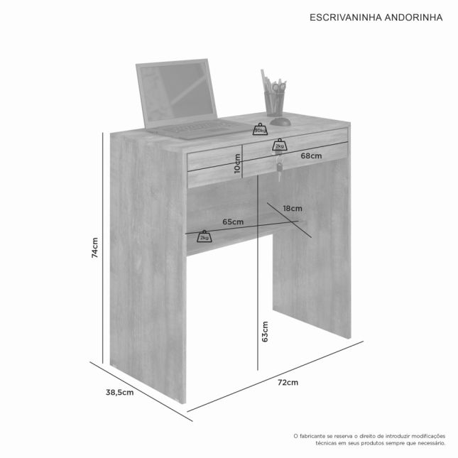 Mesa de Computador Andorinha Cinamomo JCM