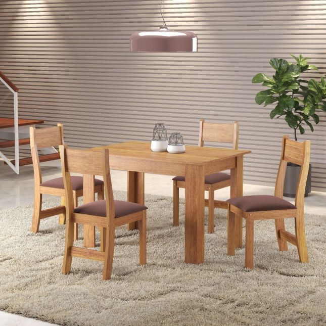 Mesa 4 cadeiras Palace 110x75 Brisa Bombom/Mel Viero