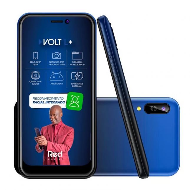 Smartphone Red Mobile Volt L+ S51-48  Azul Tela 5