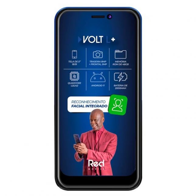 Smartphone Red Mobile Volt L+ S51-48  Azul Tela 5