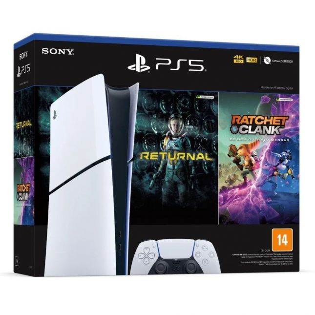 Console PlayStation 5 Sony 1TB Digital Slim com 2 jogos 