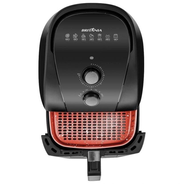 Air Fryer Fritadeira Elétrica Britânia BFR50 5,5L, Preto/Inox 1500W 110v