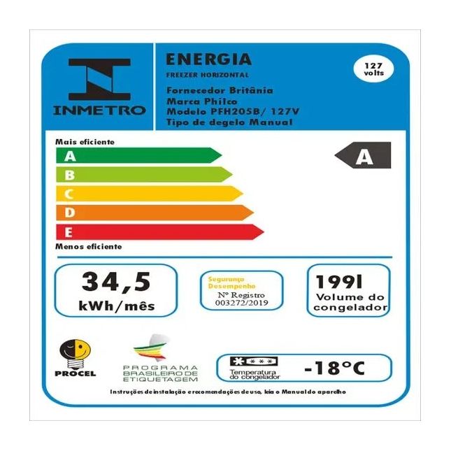 Freezer Horizontal Philco NEW PFH205B 200L Dupla Ação c/ chave Branco 110v