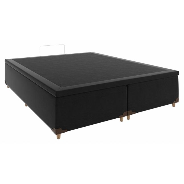 Box Baú Queen Base Bipartido NEW Prime Suede Preto 158X198X43 S. E. Movelaria
