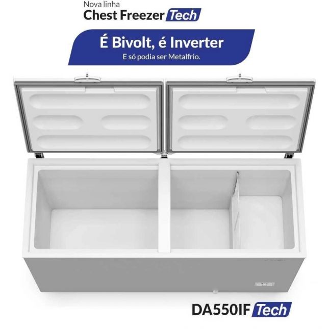 Freezer Horizontal Inverter Metalfrio 543 Litros Dupla Ação DA550IF Tech Bivolt