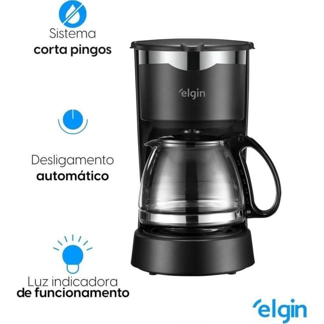 Cafeteira Elétrica Coffe Break 15 Xícaras CF150 Preta Elgin 675W 110V