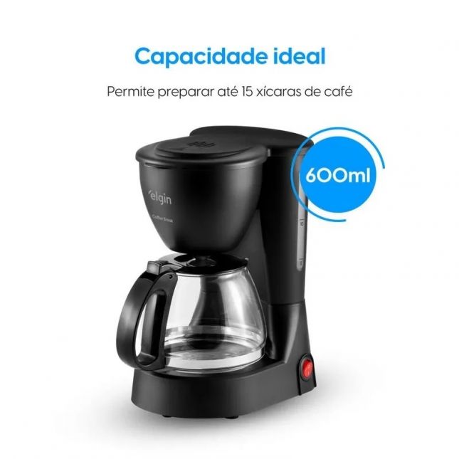 Cafeteira Elétrica Coffe Break 15 Xícaras CF150 Preta Elgin 675W 110V