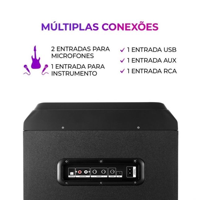 Caixa De Som aiwa Torre Bluetooth 2300w AWS-T2W-02
