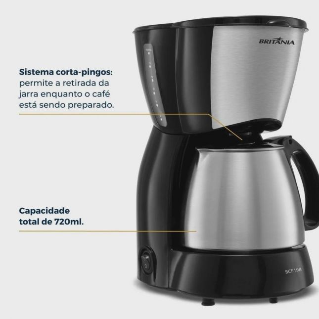 Cafeteira Britânia 18 Cafezinhos BCF19B 550W