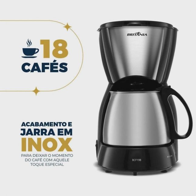 Cafeteira Elétrica Britânia 18 xícaras BCF19B 550W 110V