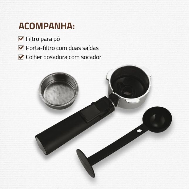 Cafeteira Elétrica Espresso Mondial C-20-EC Dolce Crema 20 Bar 1200W 110V