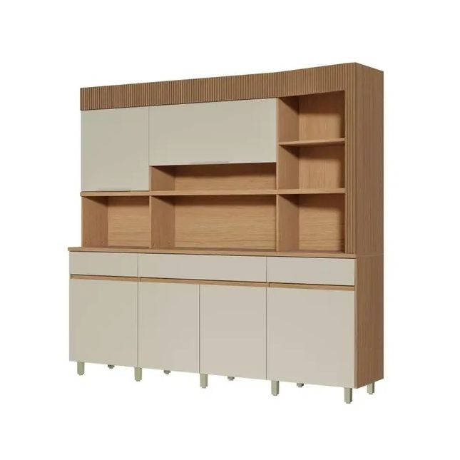 Armário Madeira Kit Realeza 2.20m 100% MDF 6 portas e 3 gavetas Nesher