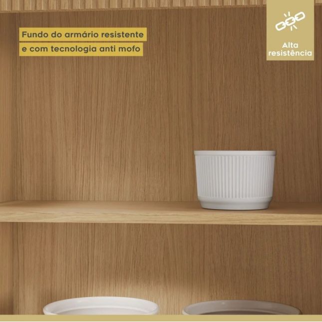 Armário Madeira Kit Realeza 2.20m 100% MDF 6 portas e 3 gavetas Nesher