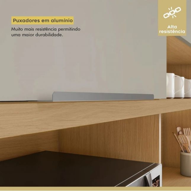 Armário Madeira Kit Realeza 2.20m 100% MDF 6 portas e 3 gavetas Nesher