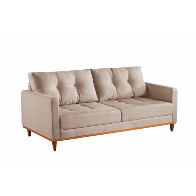 Sofa 3 Lugares Living Madri 2,00m Linho Bege D' Sala Estofados