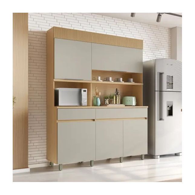 Armário Madeira Kit Realeza 1,60m MDF Carvalho/Greice Nesher