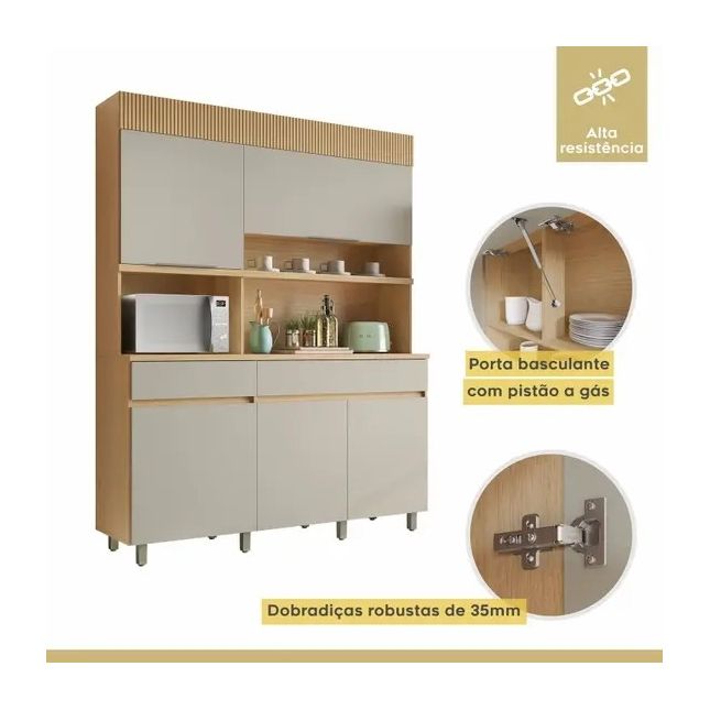 Armário Madeira Kit Realeza 1,60m MDF Carvalho/Greice Nesher