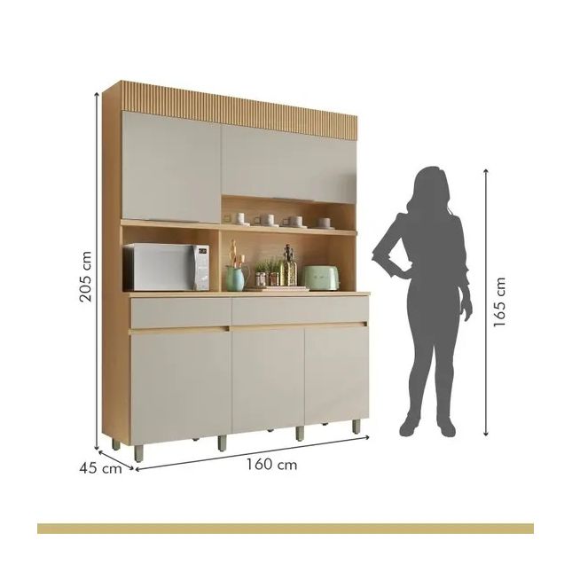 Armário Madeira Kit Realeza 1,60m MDF Carvalho/Greice Nesher