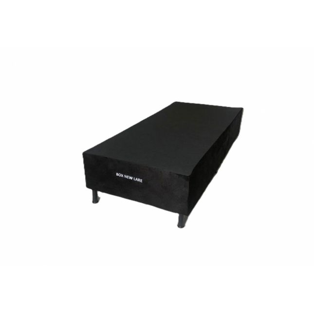 Box Solteiro Base NEW LARE 88x188x30 Suede Preto Nosso Sonho